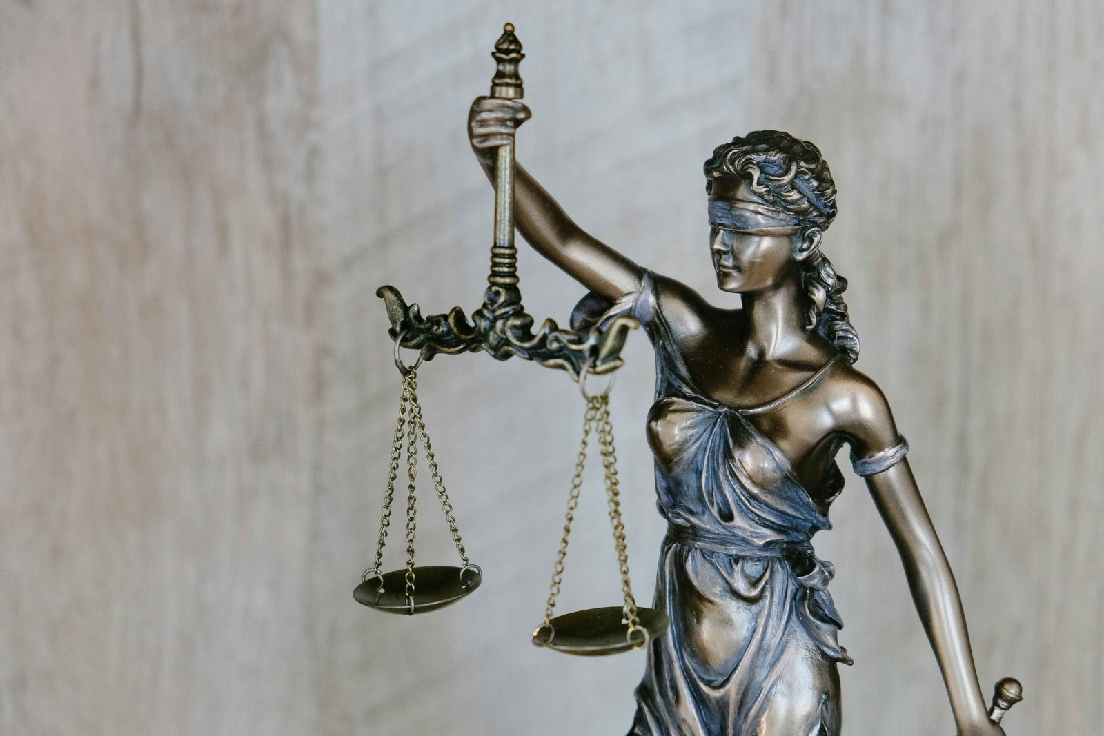 Bronze statue of Lady Justice