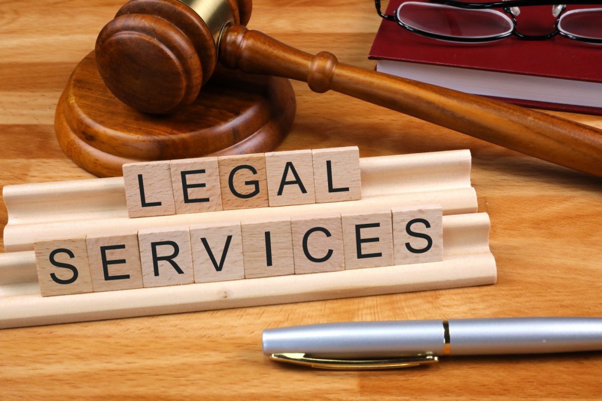 Legal services letter tiles with a gavel